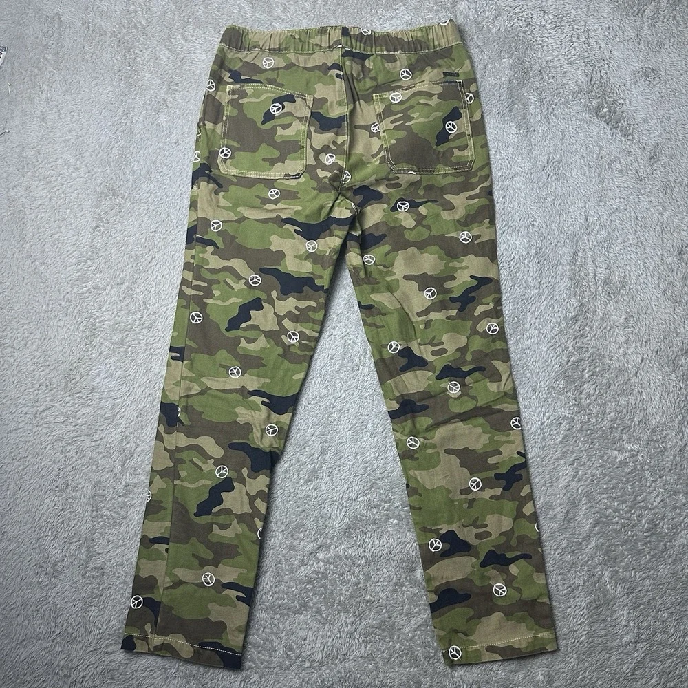 PacSun Men's Carpenter Camo Pants Peace Sign Embroidery Y2K Streetwear Skater‎ S
